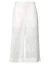 Msgm Cropped Pants In White