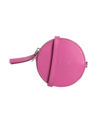 Msgm Woman Cross-body Bag Fuchsia Size - Bovine Leather In Pink