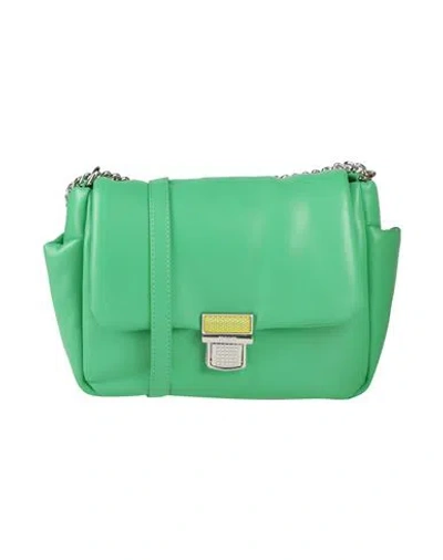 Msgm Woman Cross-body Bag Green Size - Leather