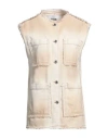 Msgm Woman Denim Outerwear Beige Size 10 Cotton