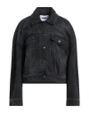 Msgm Woman Denim Outerwear Black Size 10 Cotton In Black