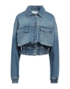 Msgm Woman Denim Outerwear Blue Size 4 Cotton In Blue