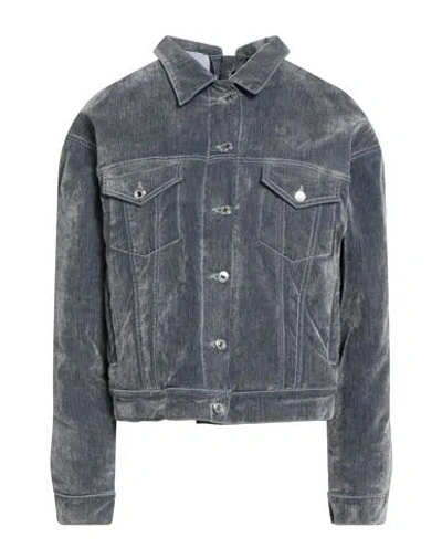 Msgm Woman Denim Outerwear Blue Size 4 Cotton, Elastane