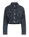 Msgm Woman Denim Outerwear Blue Size 8 Cotton In Blue