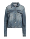 Msgm Woman Denim Outerwear Blue Size 8 Cotton, Elastane In Blue