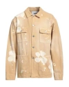 Msgm Woman Denim Outerwear Camel Size 8 Cotton In Beige