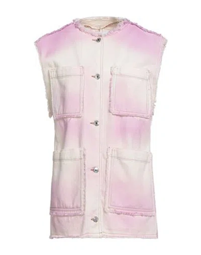 Msgm Woman Denim Outerwear Pink Size 4 Cotton
