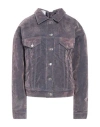 Msgm Woman Denim Outerwear Purple Size 4 Cotton, Elastane In Purple