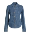Msgm Woman Denim Shirt Blue Size 10 Cotton In Blue