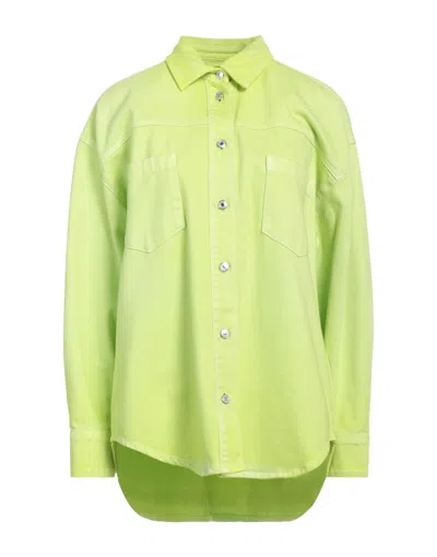 Msgm Denim Shirts In Green