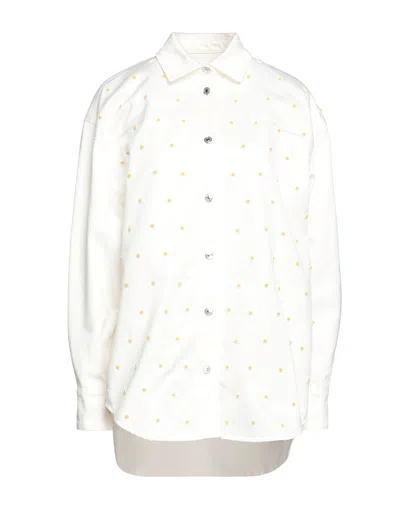 Msgm Denim Shirts In White