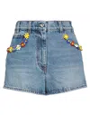 Msgm Daisy Colourful Beads Short In Blue