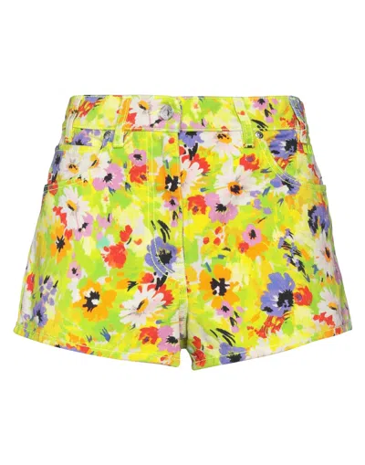 Msgm Denim Shorts In Green