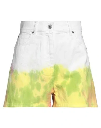 Msgm Woman Denim Shorts White Size 4 Cotton