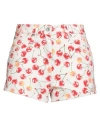 Msgm Woman Denim Shorts White Size 6 Cotton In White