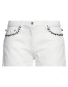 Msgm Woman Denim Shorts White Size 6 Cotton In White