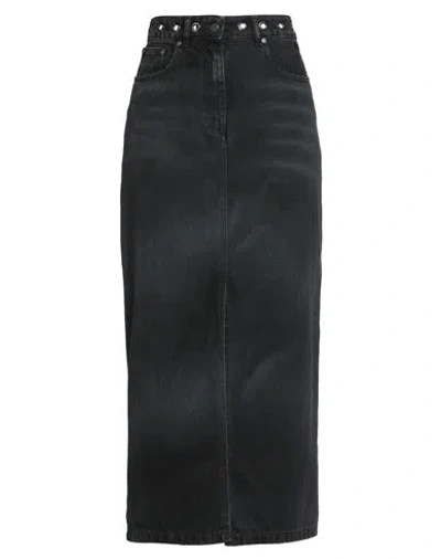 Msgm Woman Denim Skirt Black Size 4 Cotton