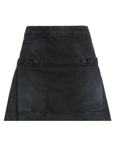 Msgm Woman Denim Skirt Black Size 6 Cotton