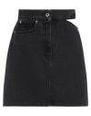 Msgm Cotton Denim Mini Cutout Skirt In Black