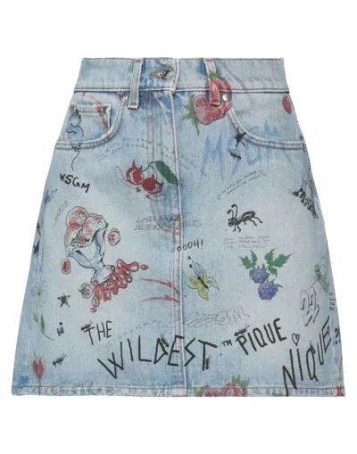Msgm Denim Skirts In Blue