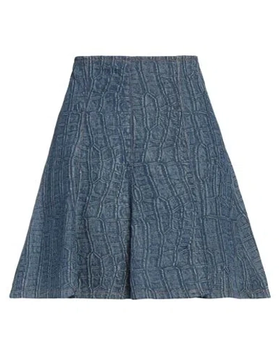 Msgm Woman Denim Skirt Blue Size 4 Cotton