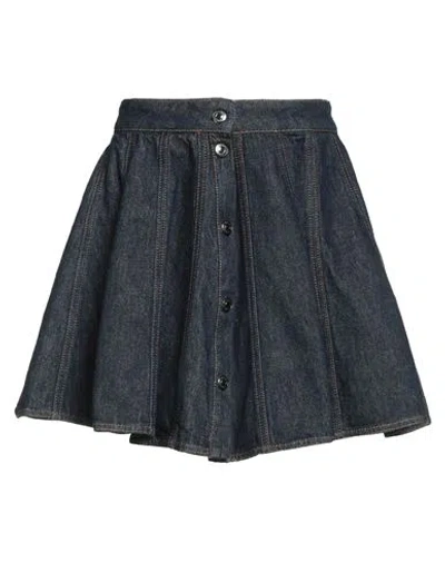 Msgm Woman Denim Skirt Blue Size 8 Cotton In Black
