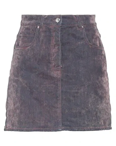 Msgm Woman Denim Skirt Mauve Size 4 Cotton, Elastane In Purple