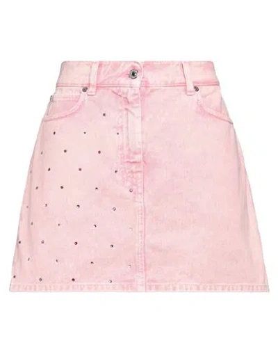 Msgm Woman Denim Skirt Pink Size 4 Cotton