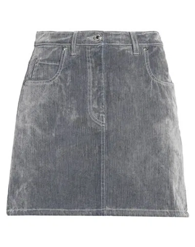 Msgm Woman Denim Skirt Slate Blue Size 8 Cotton, Elastane