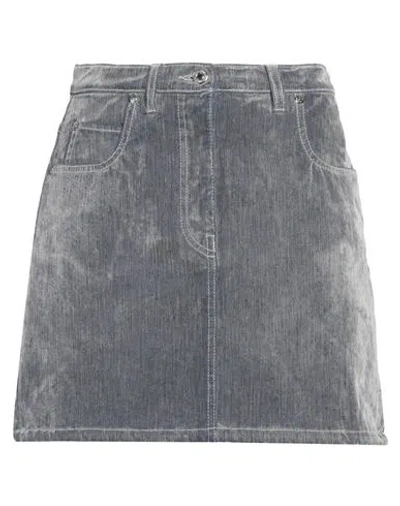 Msgm Woman Denim Skirt Slate Blue Size 4 Cotton, Elastane
