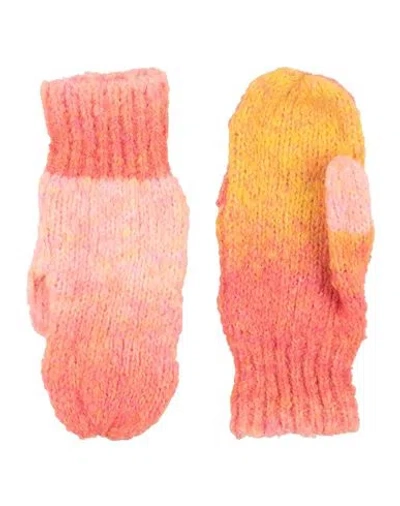 Msgm Woman Gloves Orange Size Onesize Acrylic, Wool, Polyamide