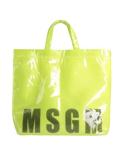 Msgm Woman Handbag Acid Green Size - Thermoplastic Polyurethane In Burgundy