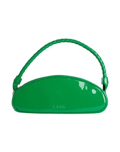 Msgm Woman Handbag Green Size - Calfskin