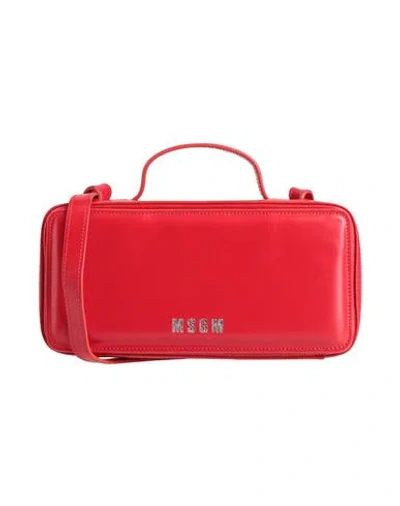 Msgm Woman Handbag Red Size - Calfskin