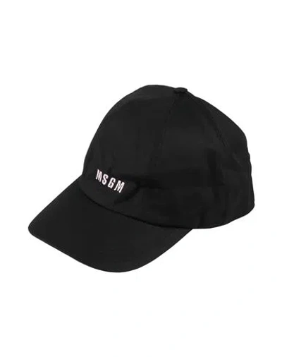 Msgm Woman Hat Black Size Onesize Cotton