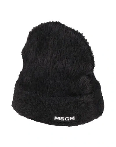 Msgm Woman Hat Black Size Onesize Polyamide, Wool, Acrylic