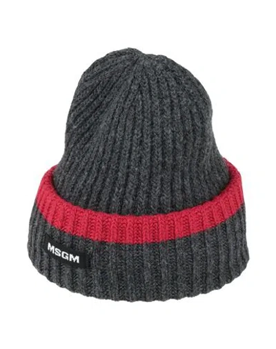 Msgm Woman Hat Charcoal Size Onesize Viscose, Wool, Polyamide, Cashmere In Gray