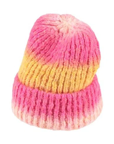 Msgm Woman Hat Fuchsia Size Onesize Acrylic, Wool, Polyamide In Pink