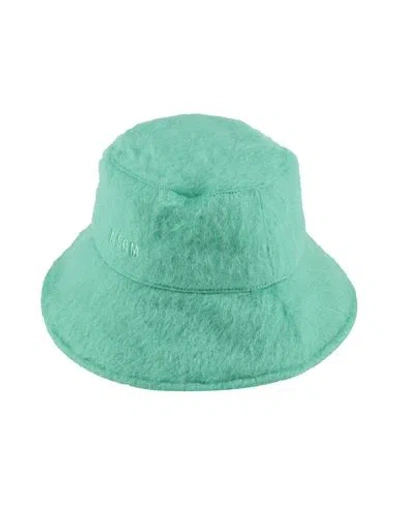 Msgm Woman Hat Green Size L Virgin Wool, Polyamide, Alpaca Wool
