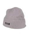 Msgm Woman Hat Grey Size Onesize Merino Wool, Acrylic