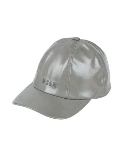 Msgm Woman Hat Grey Size Onesize Polyester