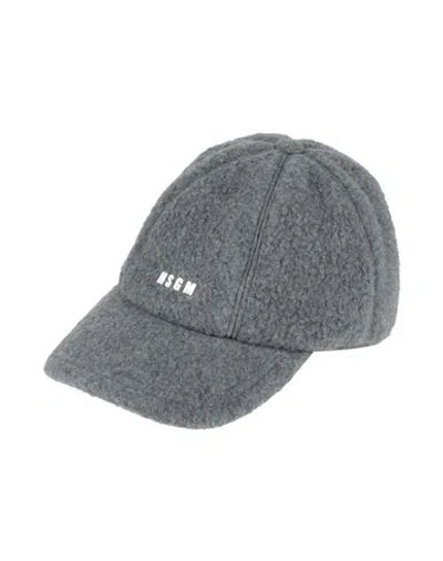 Msgm Woman Hat Grey Size Onesize Polyester In Gray