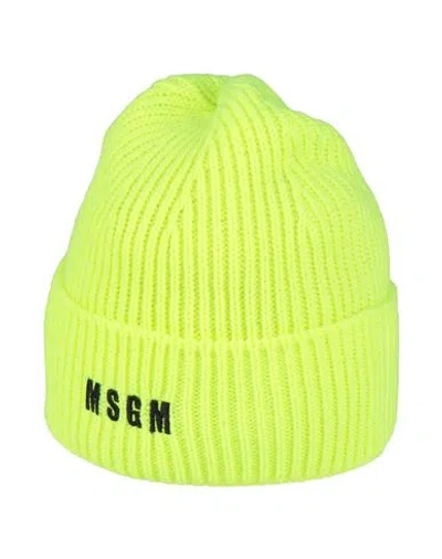 Msgm Woman Hat Light Yellow Size Onesize Acrylic