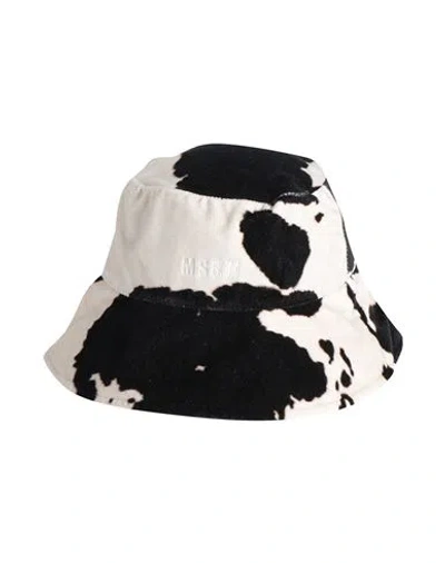 Msgm Woman Hat Off White Size S Cotton