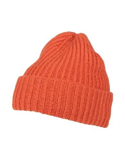 Msgm Woman Hat Orange Size Onesize Viscose, Polyamide, Wool, Cashmere