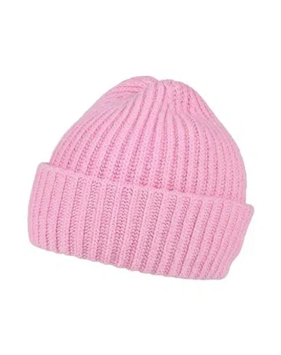 Msgm Woman Hat Pink Size Onesize Viscose, Polyamide, Wool, Cashmere