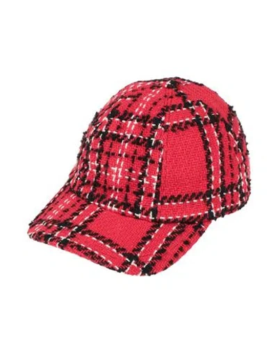 Msgm Woman Hat Red Size Onesize Cotton, Acrylic, Polyester