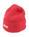 MSGM MSGM WOMAN HAT RED SIZE ONESIZE MERINO WOOL, ACRYLIC