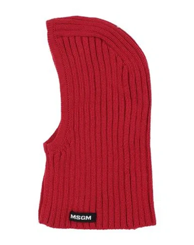 Msgm Woman Hat Red Size Onesize Virgin Wool, Acrylic
