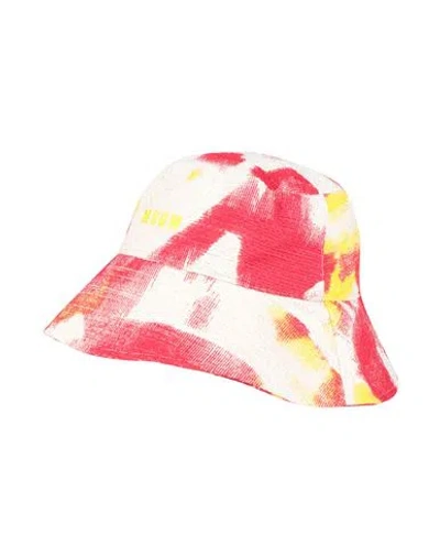 Msgm Woman Hat Red Size S Cotton, Polyester, Viscose